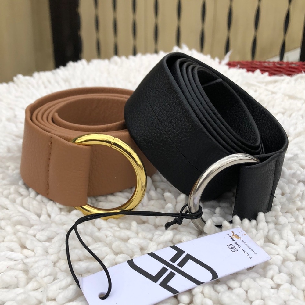 🚨B2G1 New BELOW THE BELT Black Silver Tan Gold Leather Belts